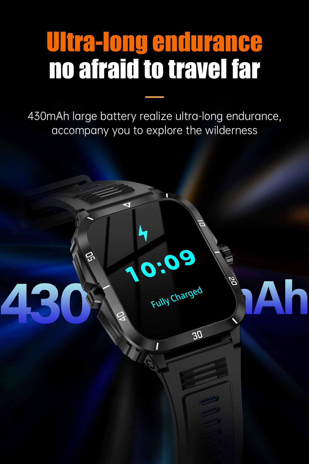 KT71Smart Watch Bluetooth Call True Heart Rate Step Sleep Monitoring3ATM Deep Waterproof Sports Tri-Proof