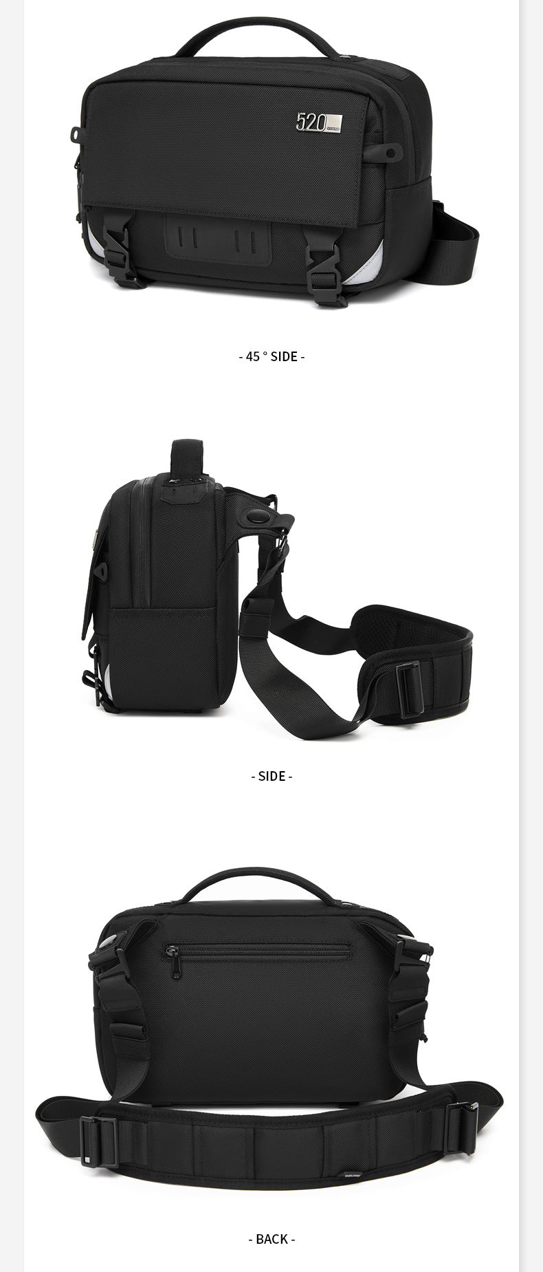 ozuko Men's Crossbody Bag Shoulder Bag Waterproof Large Capacity Outing Portable Bag High-end Multifunctional Trendy Brand
