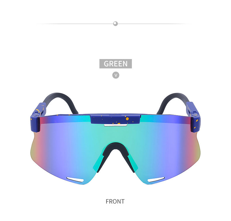 New European and American Style Colorful Outdoor Cycling Windproof Sunglasses for Men and Women Integrated Sports Sun Protection Sunglasses