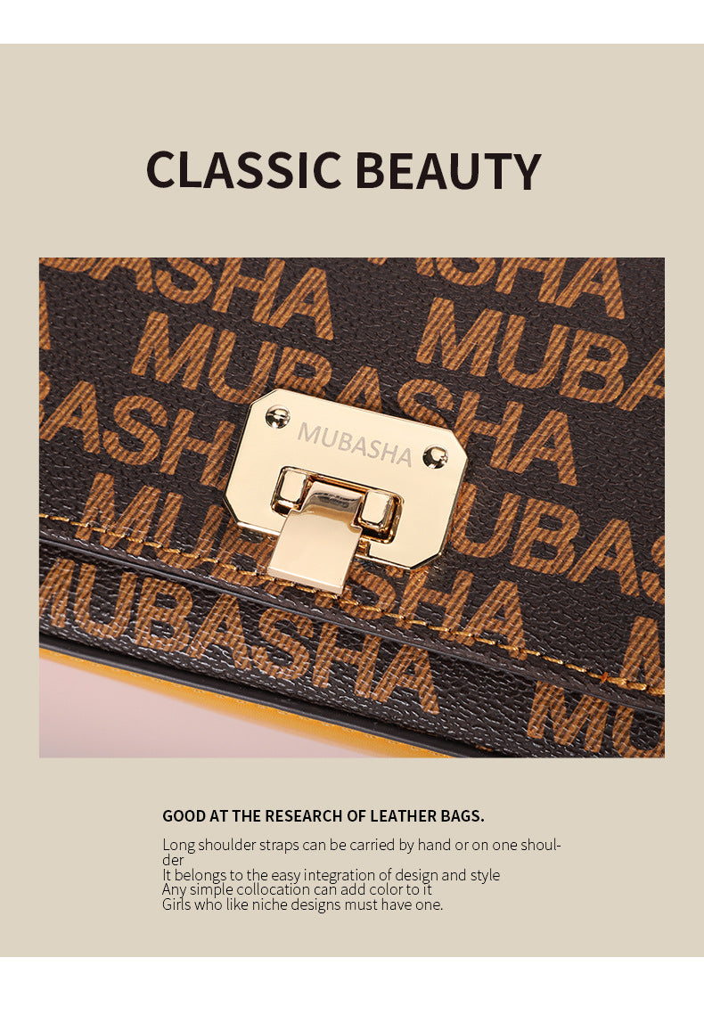 Unique Versatile Design Vintage Chain Small Square Bag for Women Retro Stylish Single Shoulder Bag Personality Simple Crossbody Bag