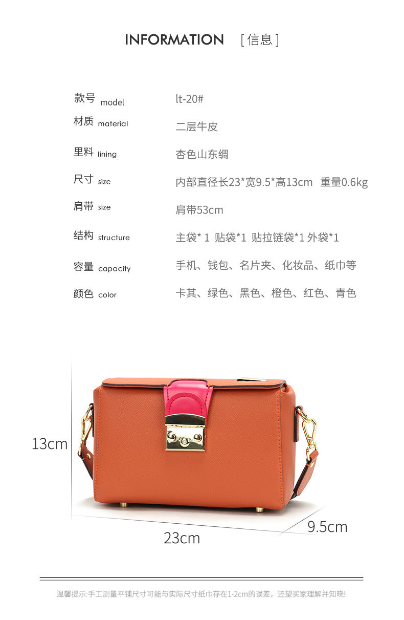2024New Spring Festival Trendy Fashion Personality Small Square Bag Retro Simple Casual Crossbody Bag Mini Shoulder Bag