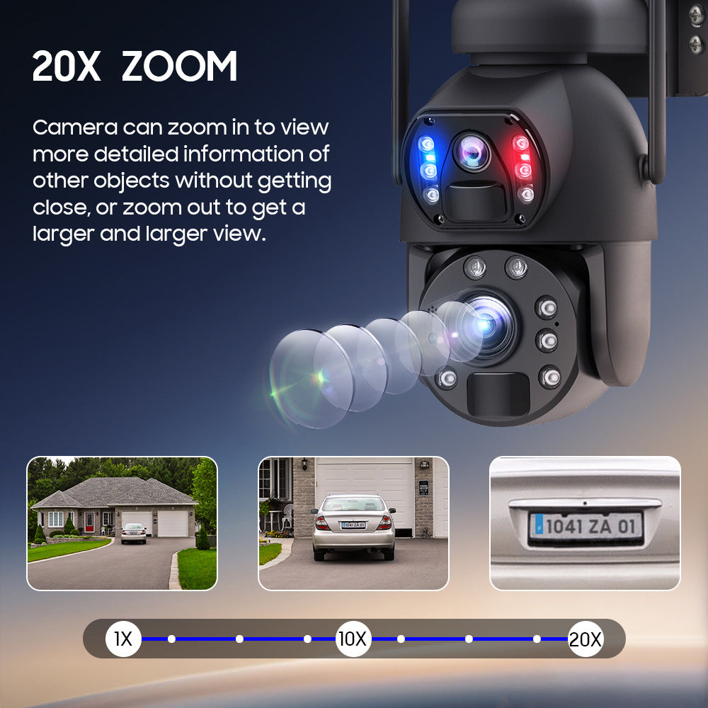 Factory direct sales4G Binocular6MP HD Outdoor Gun Ball Solar Camera202x Zoom Night Vision Camera