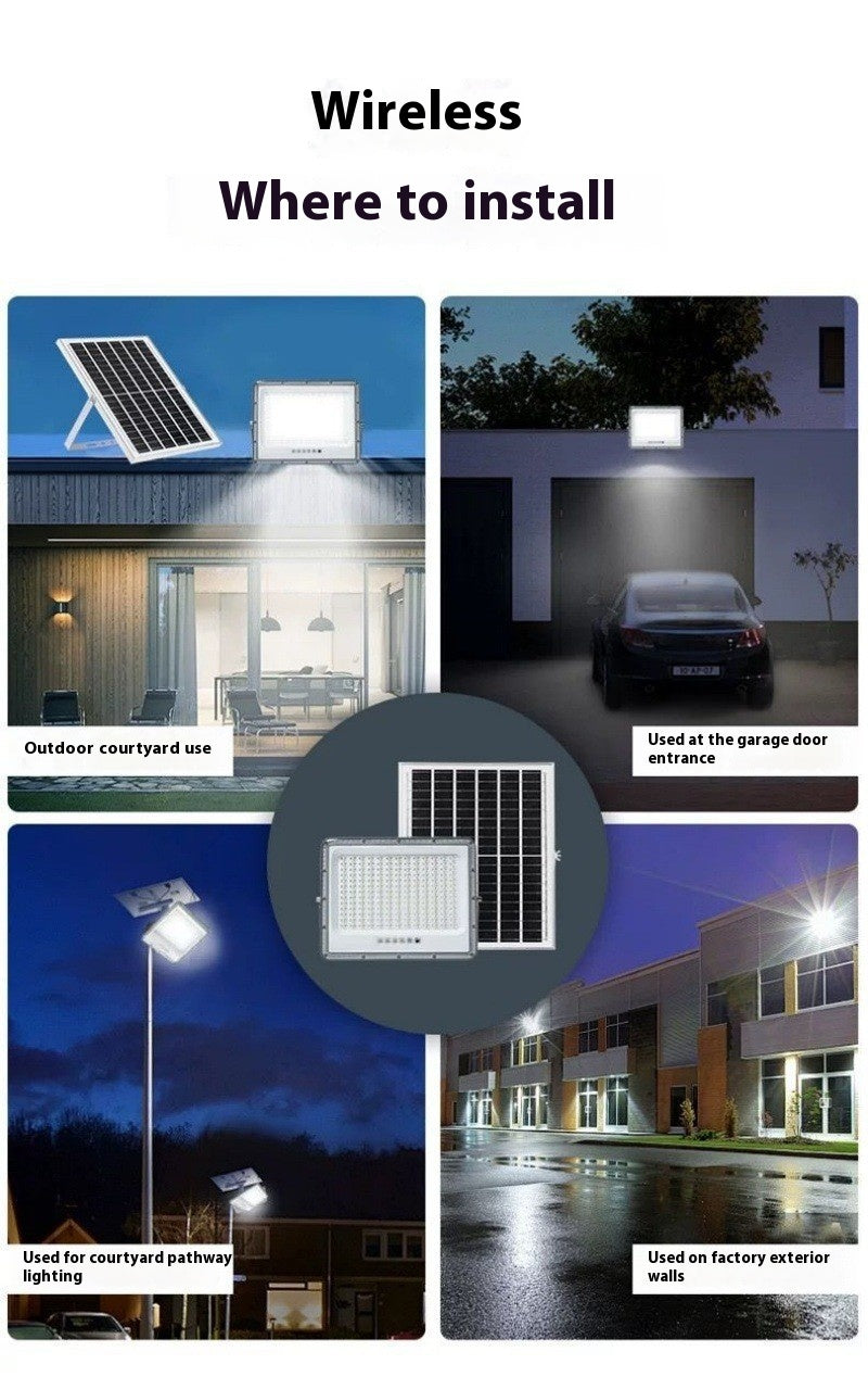 Solar Lamp Outdoor Super Bright Rainproof Lightning Protection Household Garden Lamp LED Aluminum Floodlight Street Lamp