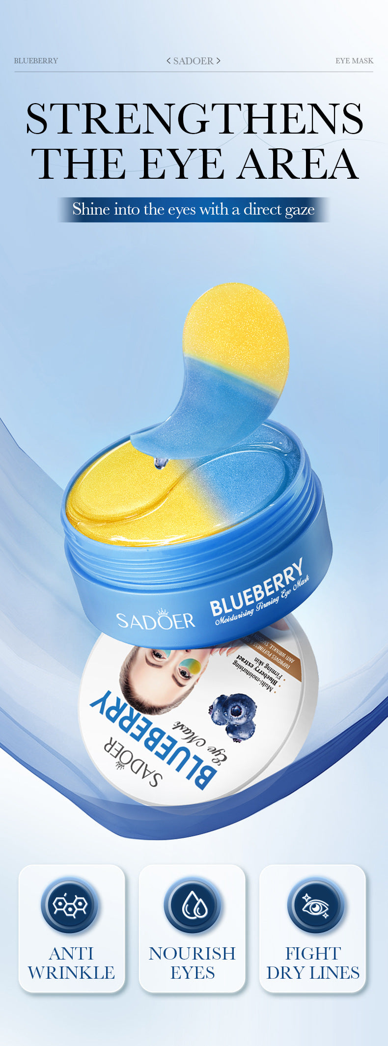 Plant Moisturizing Series Eye Mask SADOER Firming and Moisturizing Eye Mask Patch  Wholesale