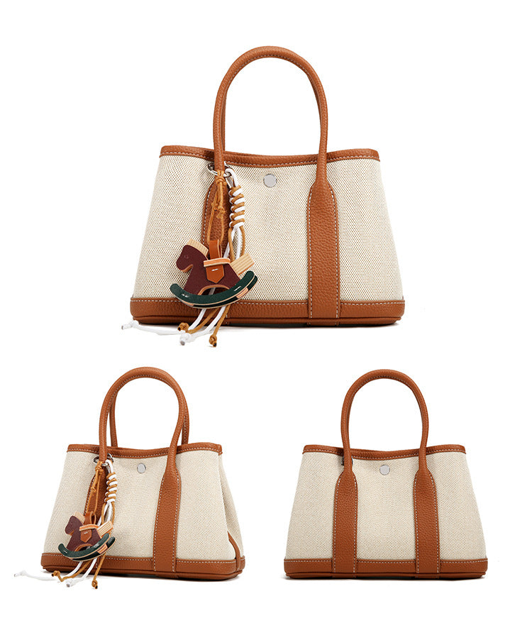 High-end Fashion Handheld Bucket Bag for Women Korean Style New Versatile Trendy Canvas Tote Bag Niche Casual Crossbody Bag