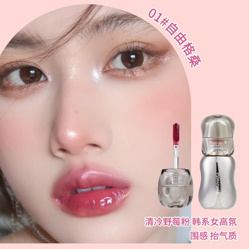 Lipstick Lip Gloss Brightening Non-Stick Cup Mirror Gloss Pouty Lips Tender Moisturizing Non-Drying Student Party Cosmetics Lipstick for Women