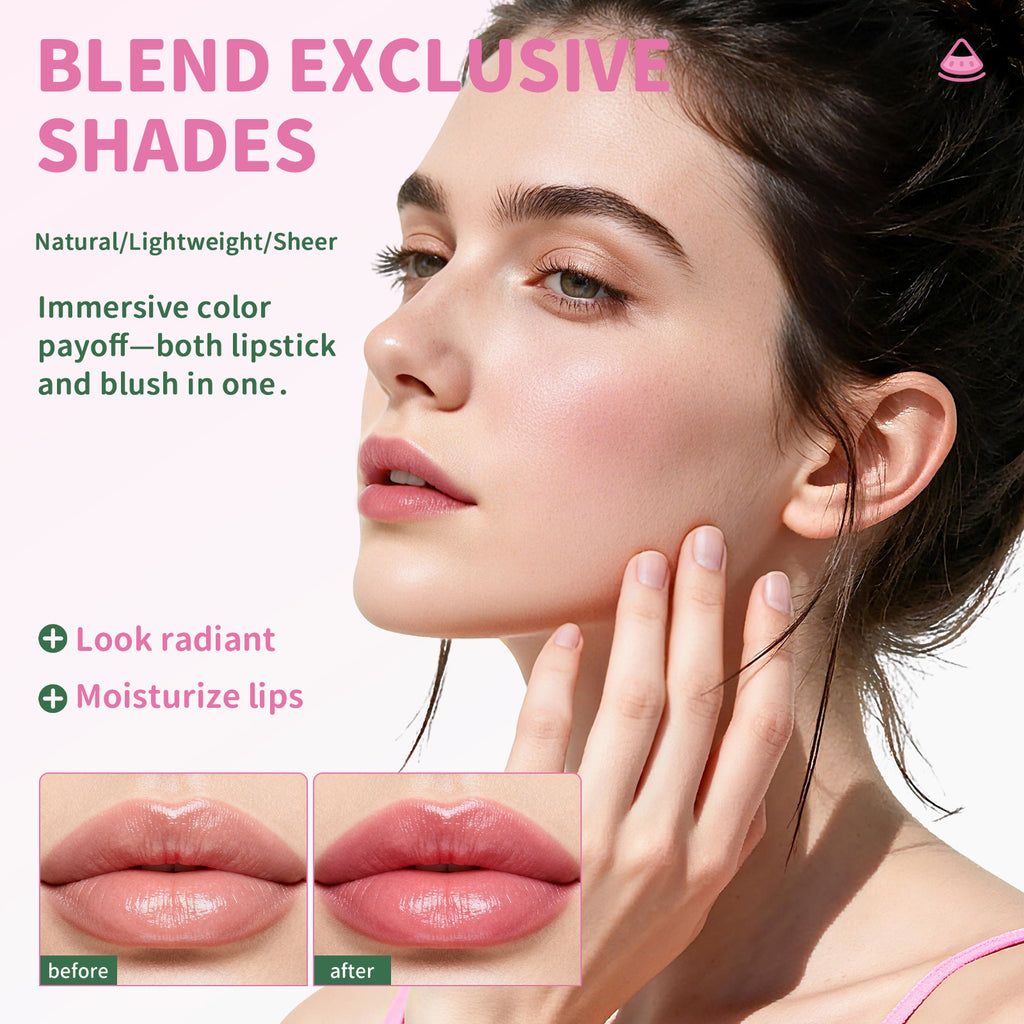 Exclusive Supply SHELOVES Temperature-sensitive Color-changing Water Gloss Blush Stick Lip and Cheek Rouge Multi-use Cream Non-liquid Blush