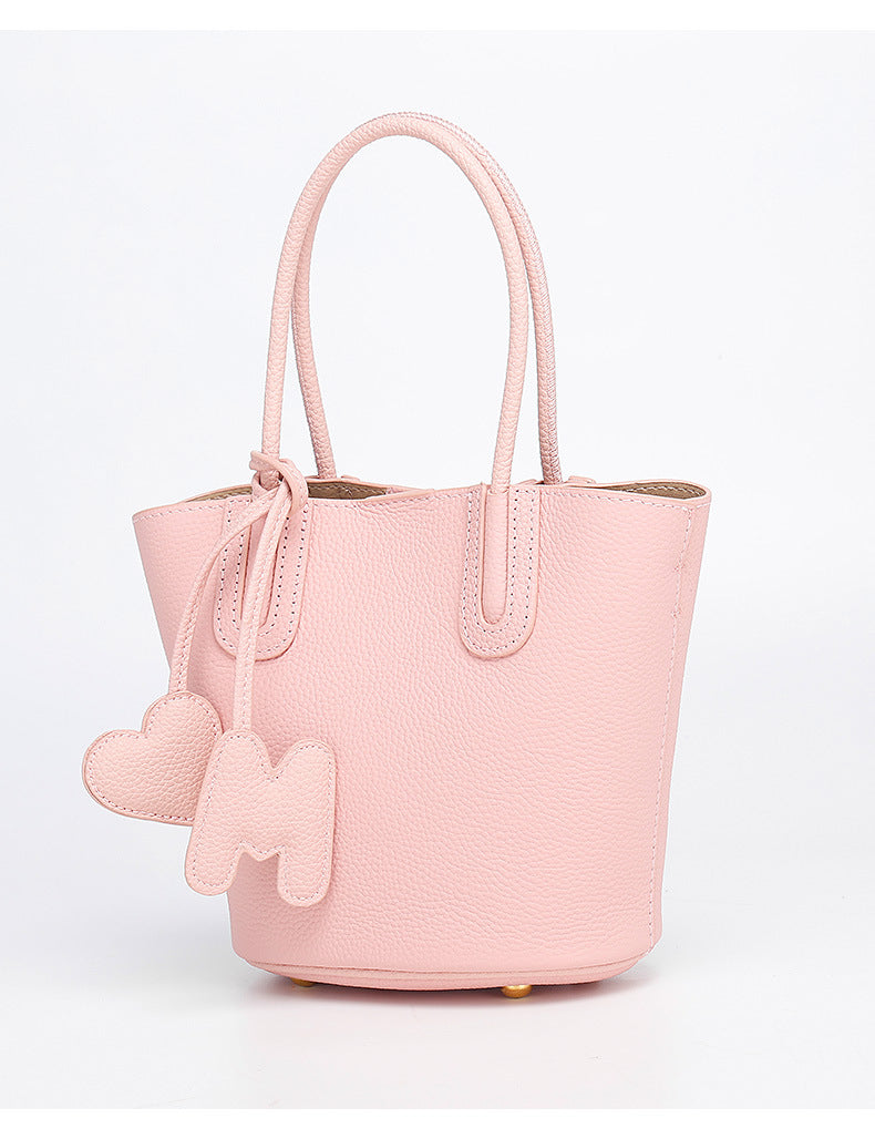 Korean Style Basket Handbag for Women, Versatile Bucket Crossbody Bag, Spring and Autumn Textured Trendy Shoulder Bag for Women