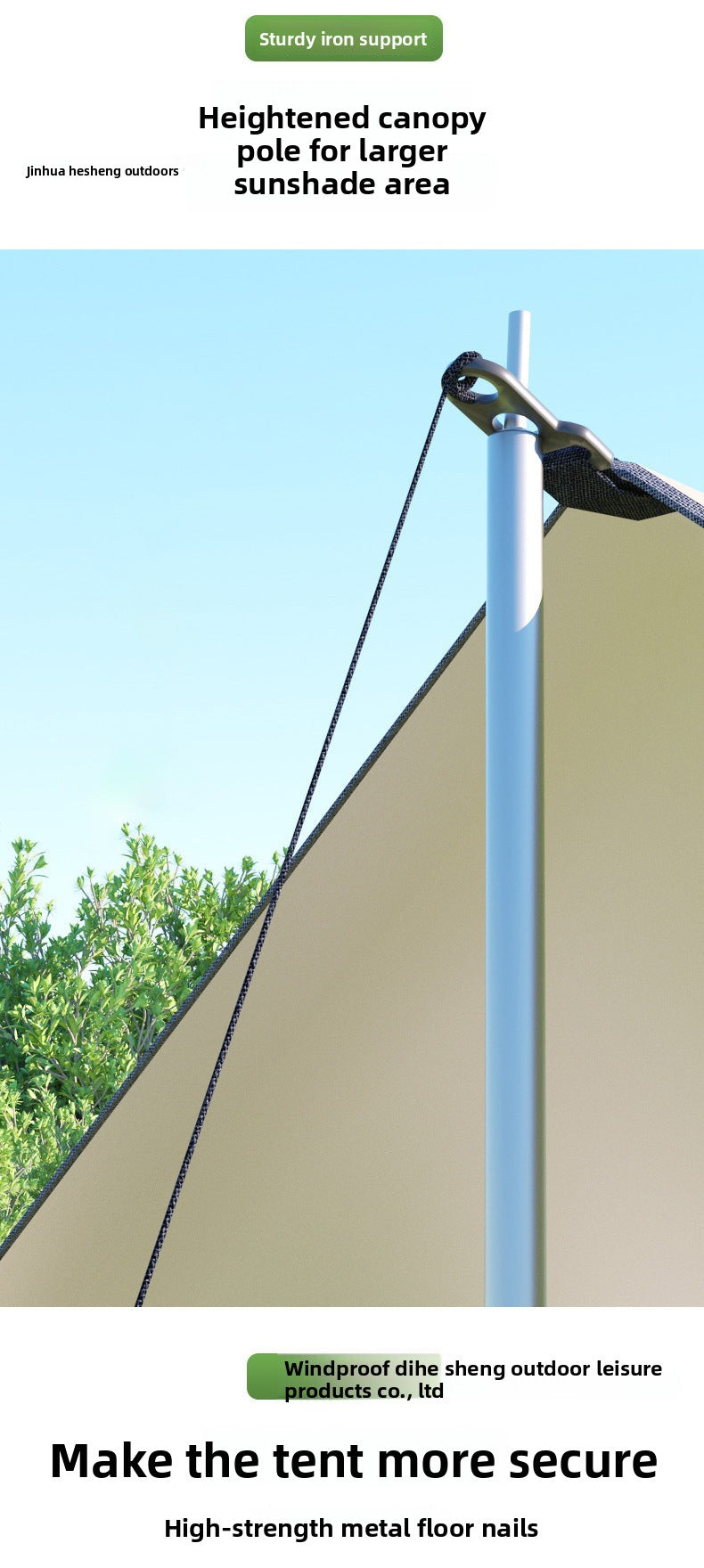 Camping Tarp Wholesale In Stock Camping Tent Outdoor Sunshade Portable Sun Protection Rainproof Tarp Tent