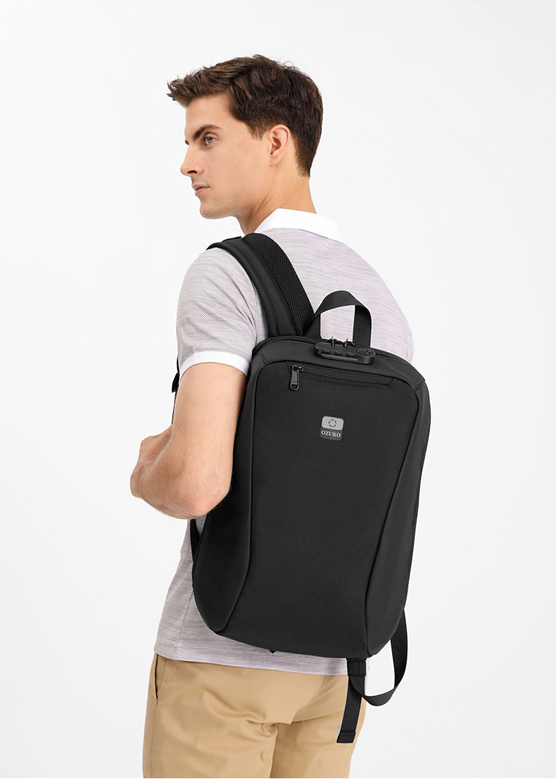 ozuko New Business Backpack Commuting Fashion Student School Bag Casual Waterproof Computer Backpack backpack