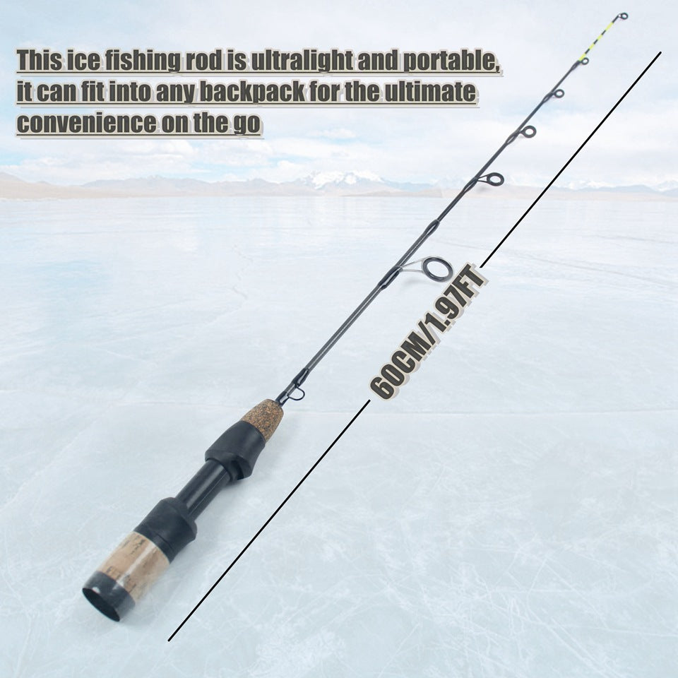 One-piece Double-tip Ice Fishing Winter Fishing Rod Shrimp Rod Spinning Reel Fishing Gear Set Fishing Rod
