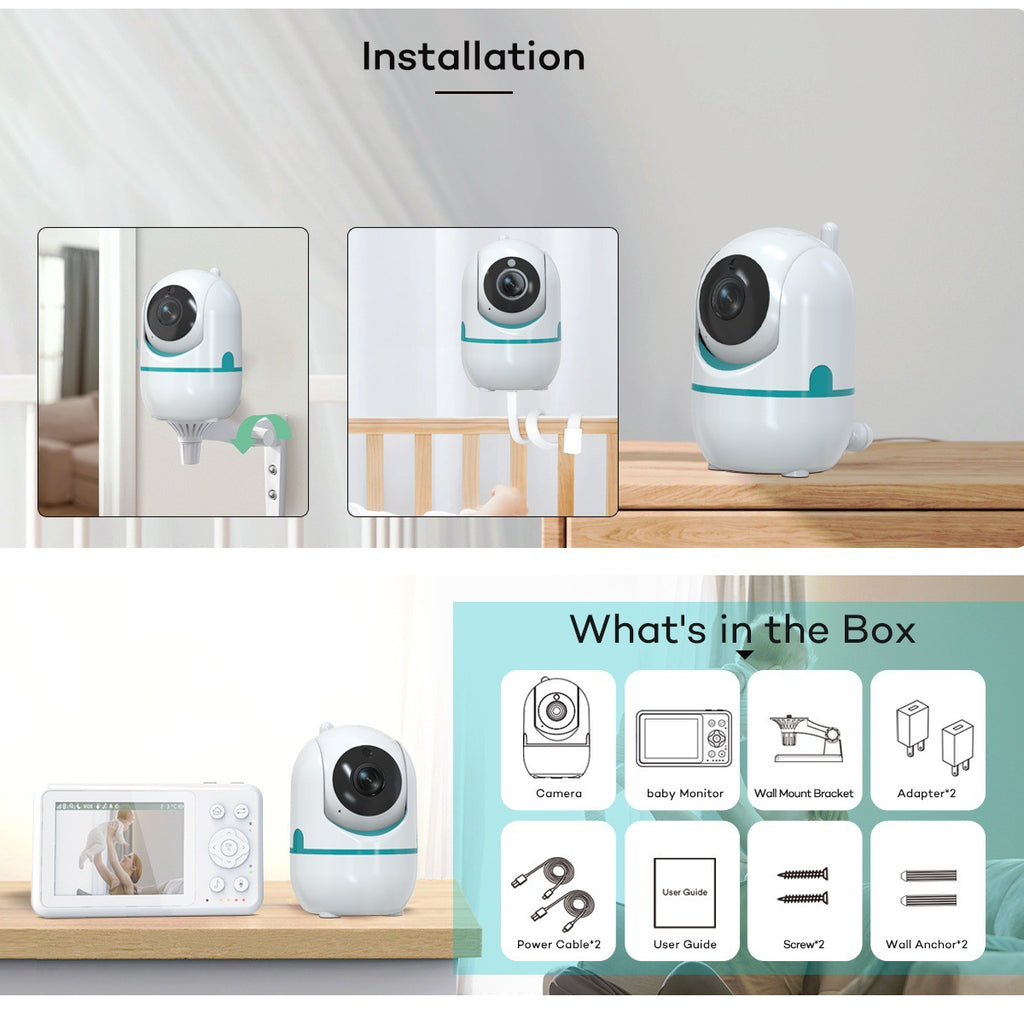 Baby Monitor3.2Inch Wireless Shaking Head Care Device HD Quality Monitor