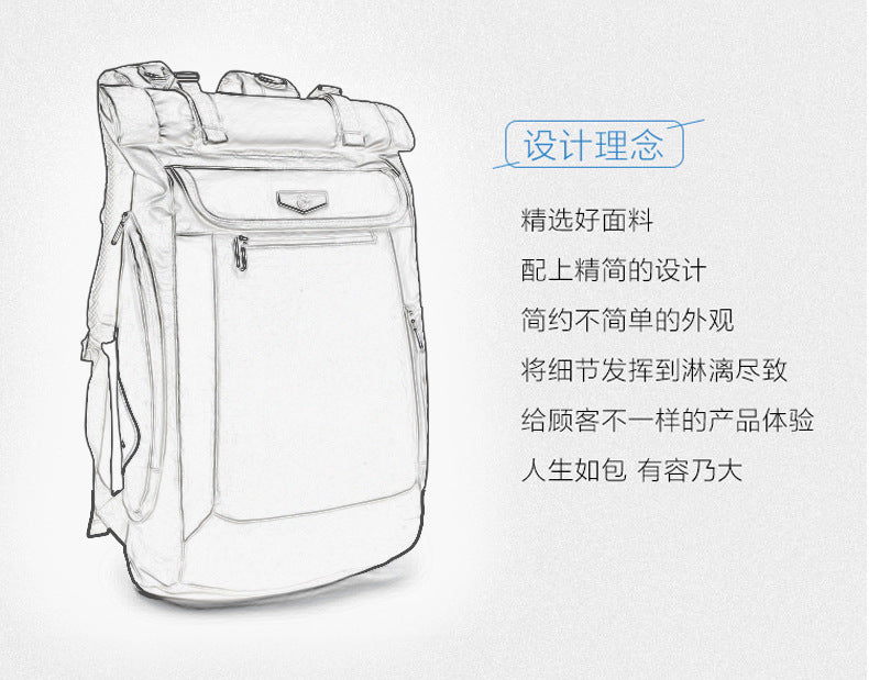 OZUKO Korean Style Student Backpack Double Shoulder Bag Large capacity waterproof laptop bag casual commuting travel bag for men