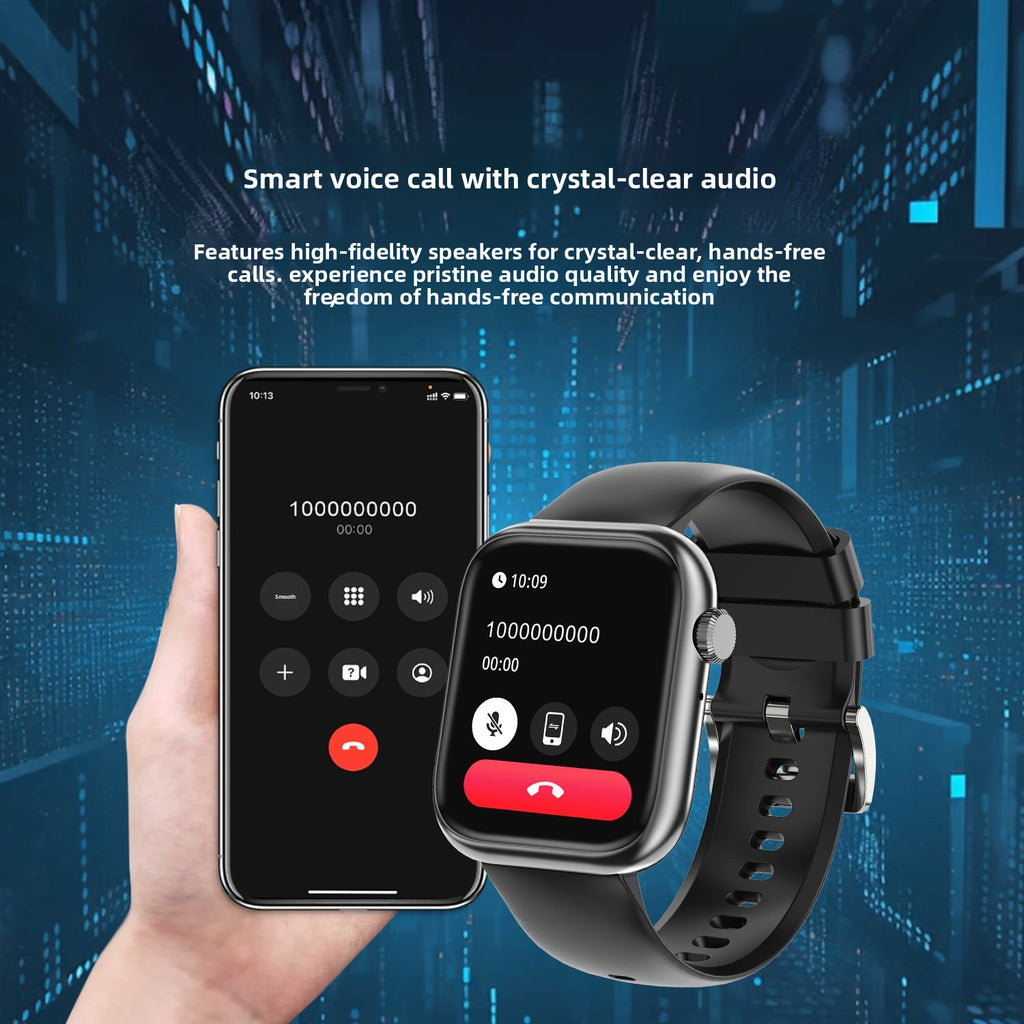 G104Smart Watch1.83inch Bluetooth Call True Heart Rate Pedometer Sleep Stress Monitoring Sports Watch