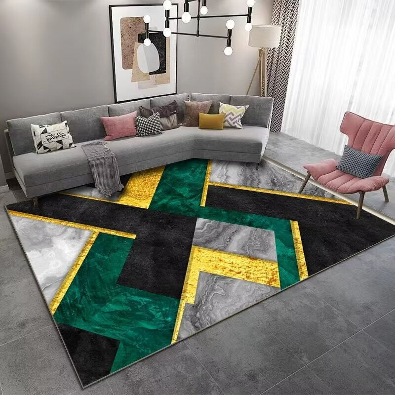 High-End Living Room Sofa Coffee Table Rug Light Luxury New Chinese Style Nordic Simple Modern Abstract Bedroom Full Carpet