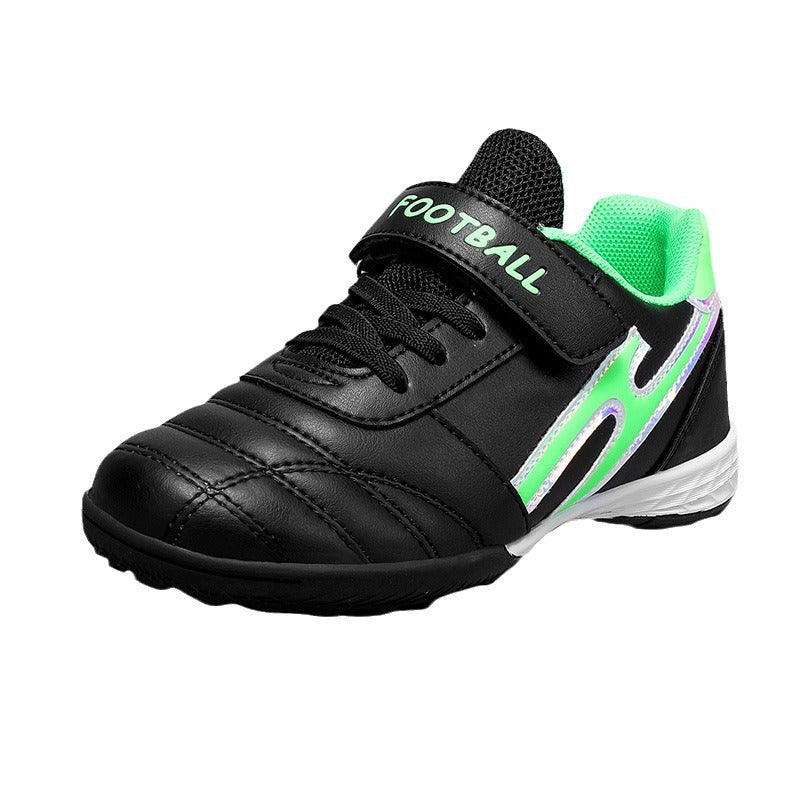 New football shoes for men and women with Velcro for children TF Broken Nail Style Youth Student Grassland Flat Training Shoes