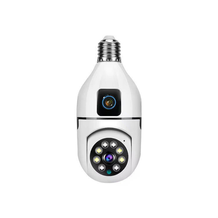 V380Binocular Bulb WiFi Camera Day and Night Full Color Panoramic HD Dual Lens Wireless Surveillance Camera