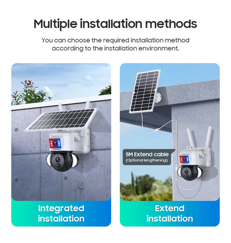 Private Model4G Solar-powered Camera600Wan Camera HD Outdoor Wireless WiFi Infrared Monitoring