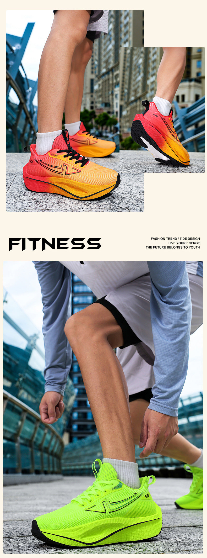 New Marathon Racing Anti-Slip Wear-Resistant Running Shoes Couple Popcorn Carbon Plate Cushioning Rebound Soft Sole Sports Shoes
