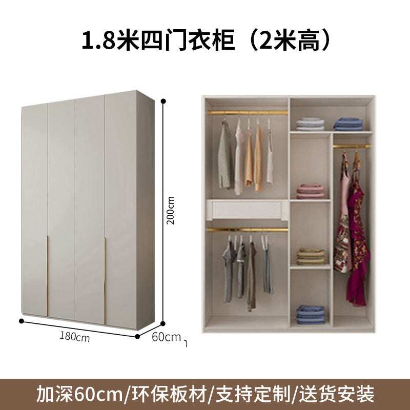 One-Door to Ceiling Heightened Solid Wood Wardrobe for Home Bedroom, Double Door Simple Assembly Cabinet, European Pine Board Storage Cabinet, Wardrobe