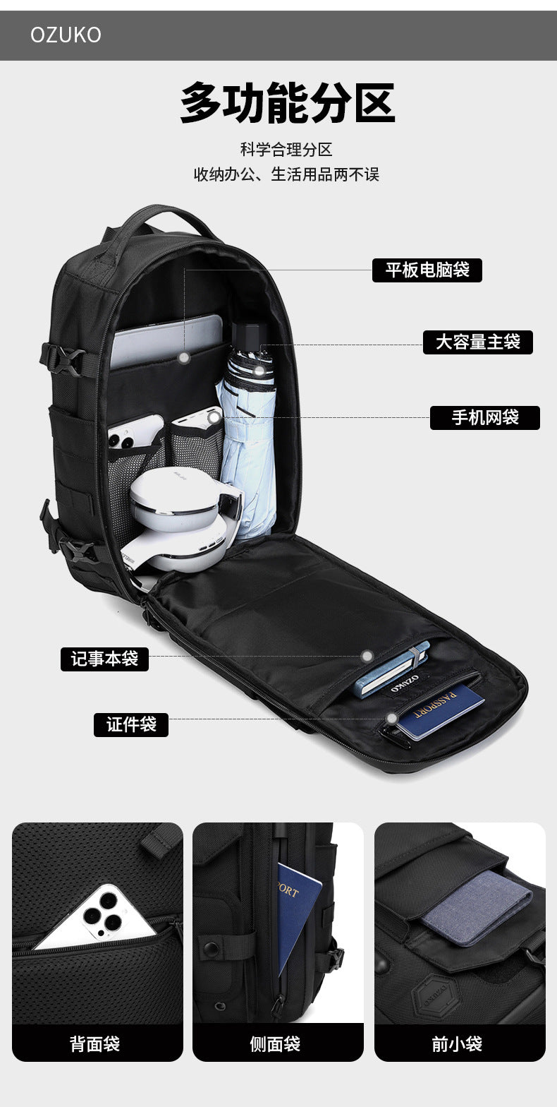 OZUKO Tactical Chest Bag Men's Waterproof Crossbody Bag Outdoor Sports Small Backpack Trendy Shoulder Portable Men's Bag