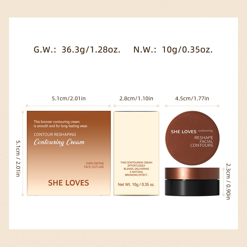 Contour Cream Waterproof Contouring Cream Durable Highlighter Natural Highlight Shadow Cream