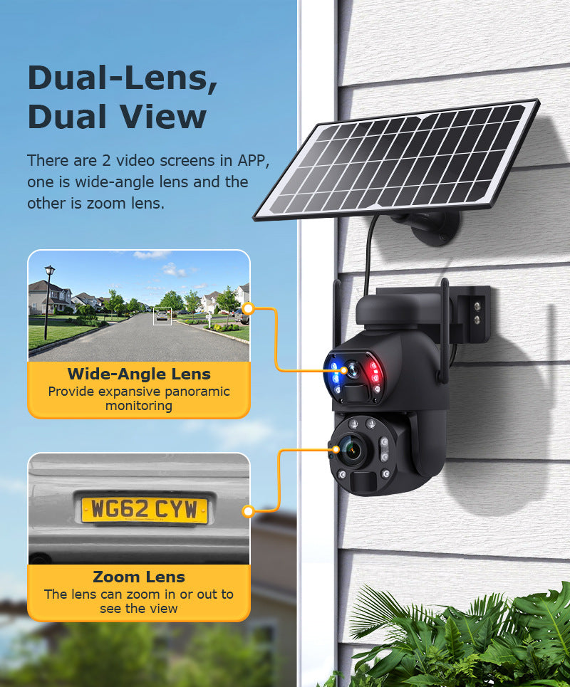 6MP High Definition Bullet Camera36Optical zoom outdoor full color night vision4G Wireless Solar Camera