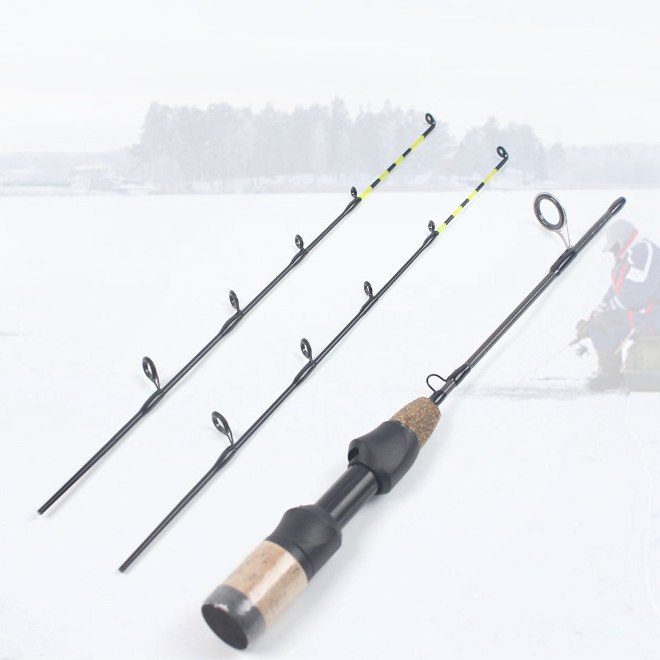 One-piece Double-tip Ice Fishing Winter Fishing Rod Shrimp Rod Spinning Reel Fishing Gear Set Fishing Rod