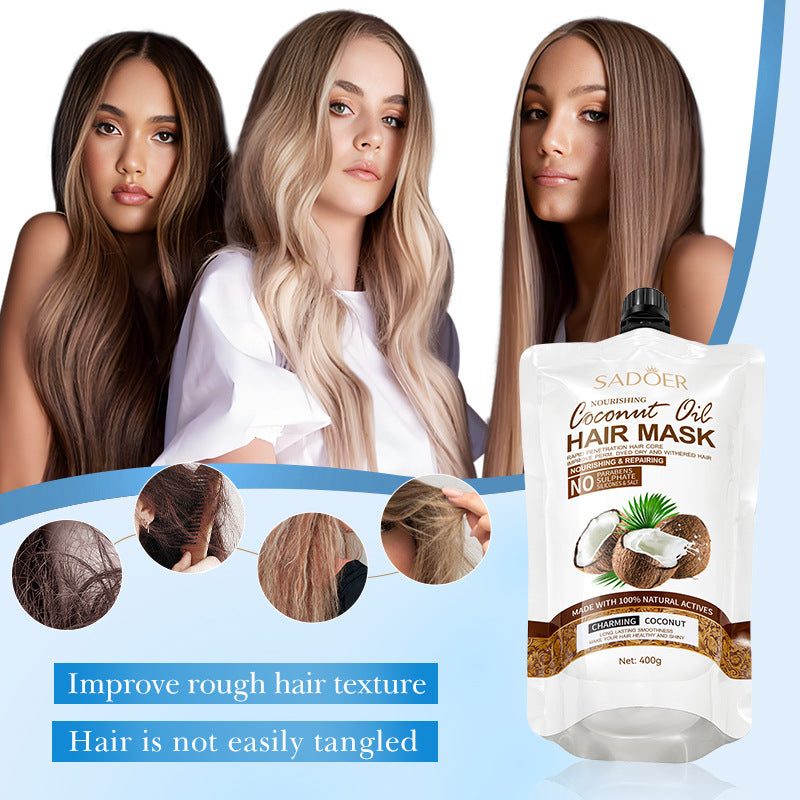 Coconut Oil Nourishing Hair Mask SADOER Smooth, Soft, and Voluminous Hair Conditioner for  Wholesale