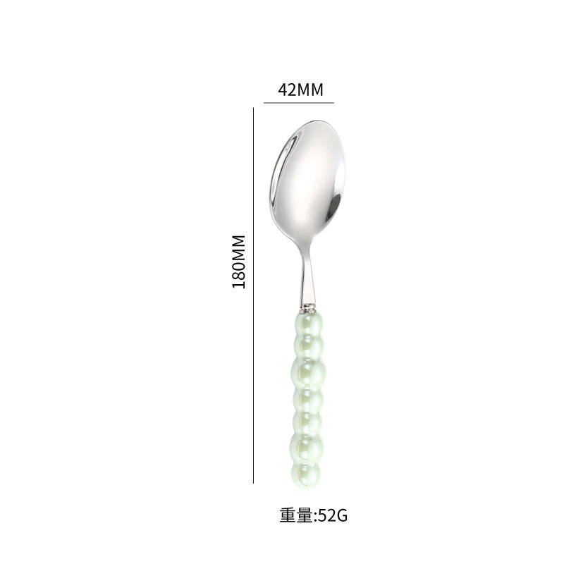 Stainless Steel Tableware Hotel Restaurant Pearl Ceramic Handle Knife Fork Spoon4Set of Western Steak Cutlery