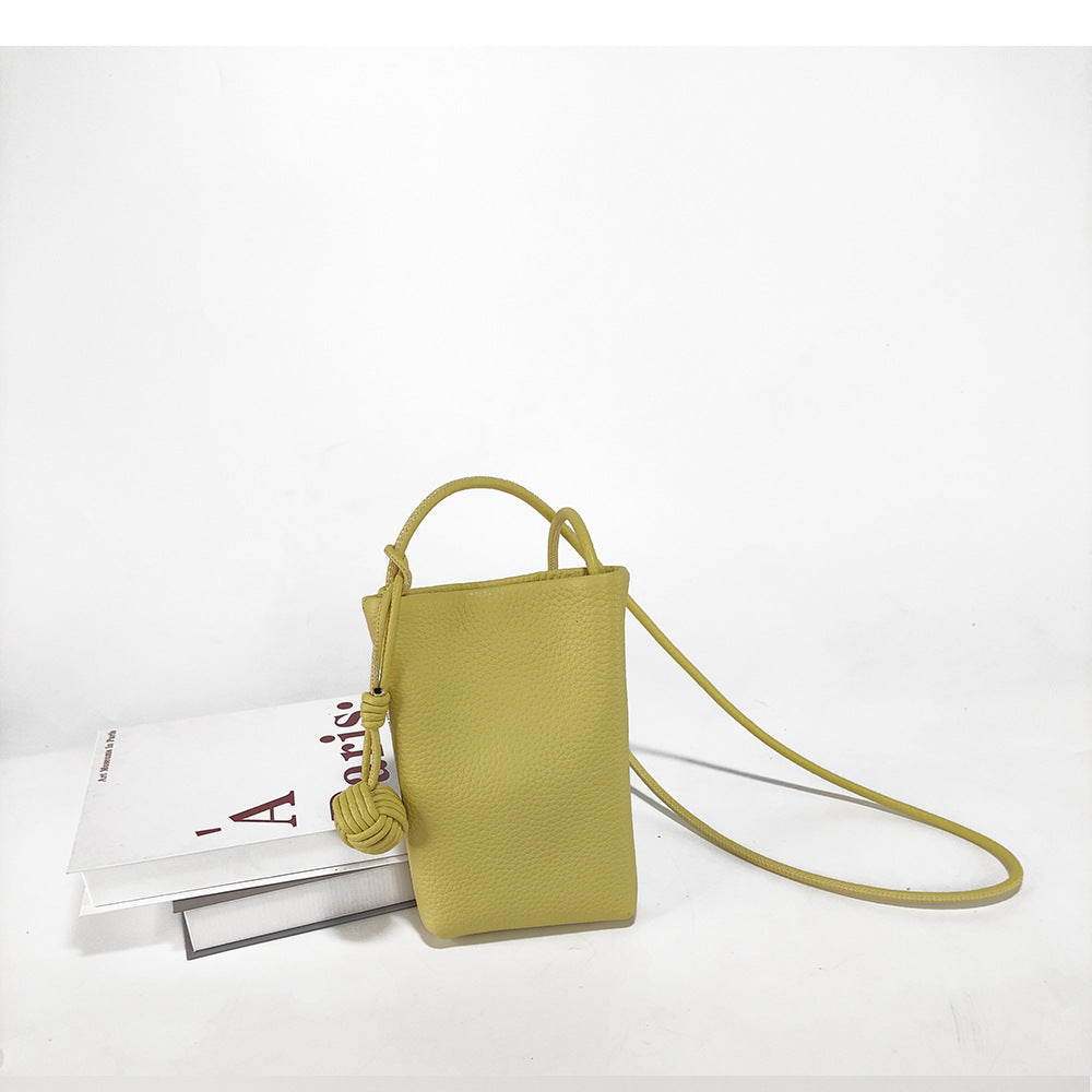 Mini Genuine Leather Phone Bag for Women togo Top Grain Leather Small Square Bag2025New Fashion Simple Versatile Crossbody Bag