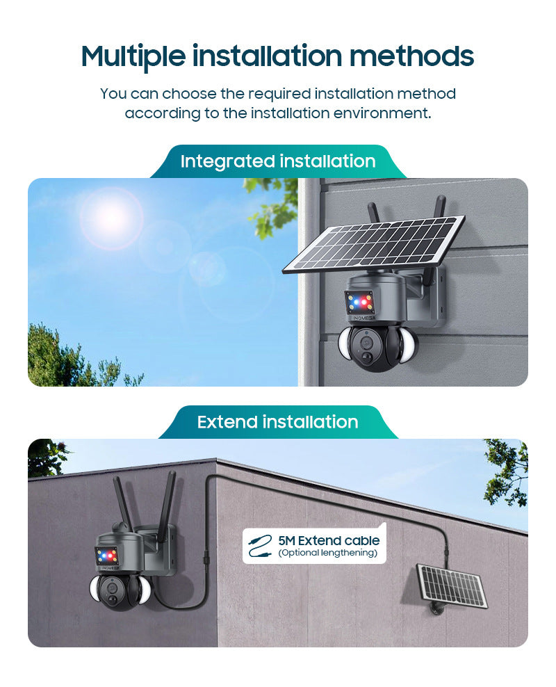 Popular 4G Solar-powered Camera Wireless WIFI Surveillance Camera Hd3MP Lighting Monitoring