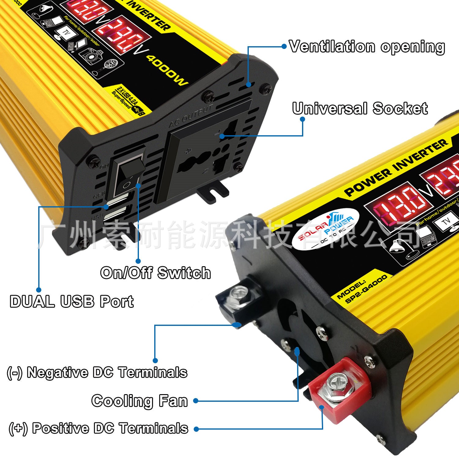 Legend Second Generation Car Inverter300W 12V Turn220V/110V With voltage display inverter