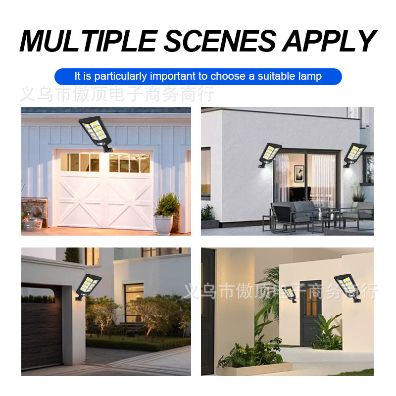 Solar outdoor garden light with human body sensor wall light for home use, waterproof outdoor lighting COB Street Lamp Landscape lamp