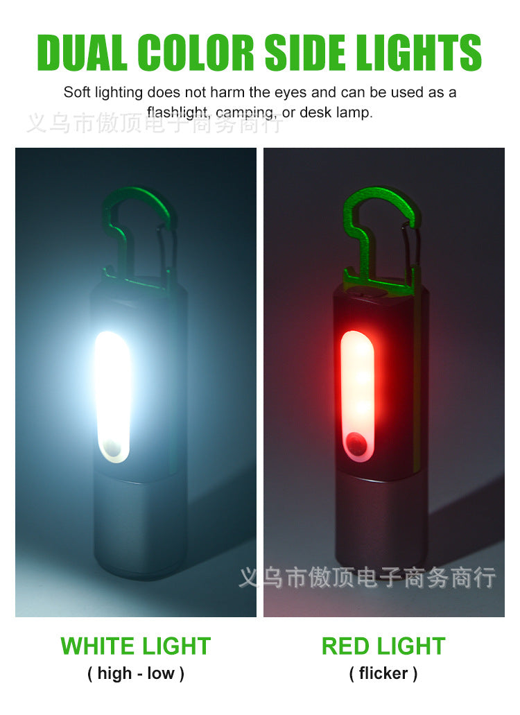 Multifunctional Flashlight Portable Keychain Magnetic Suction Light USB Rechargeable Lighting Work Light LED Sidelight