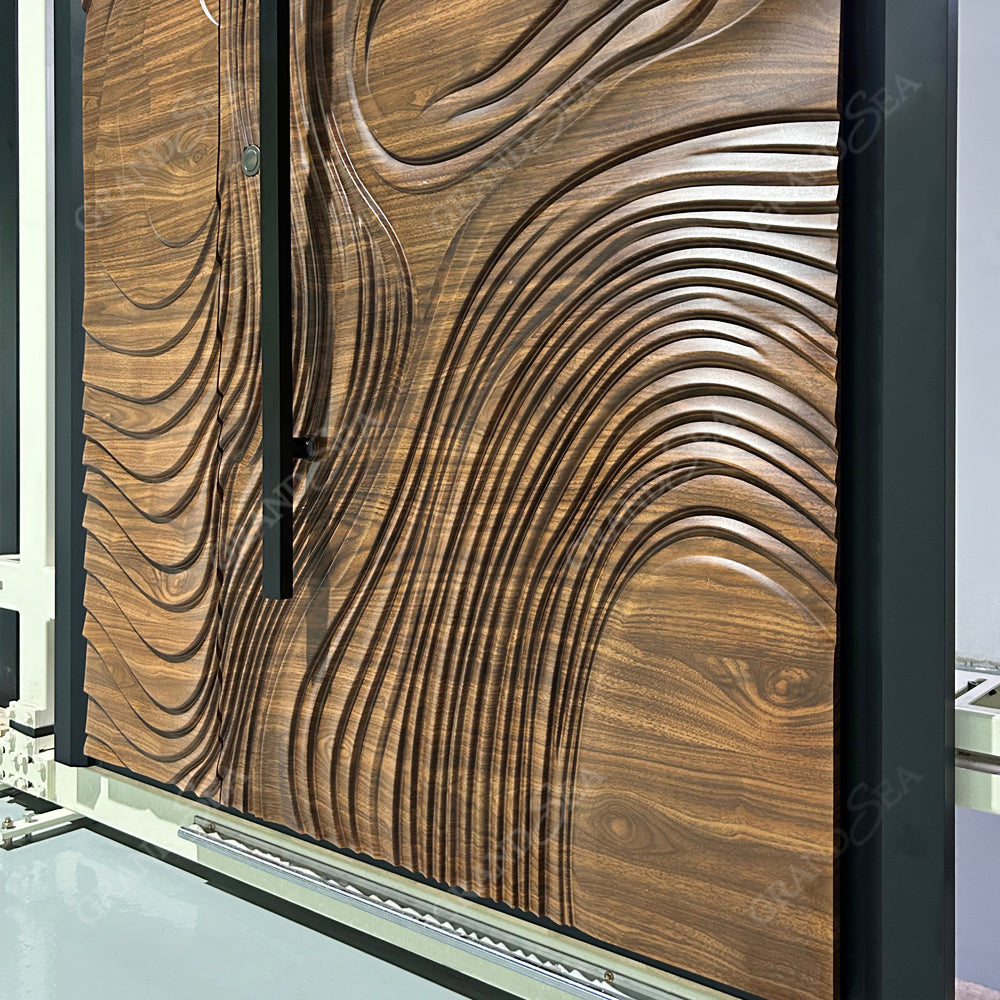 New Design and Hot Sale Custom Made Modern Wooden Pivot Entry Luxurious Doors With Factory Price