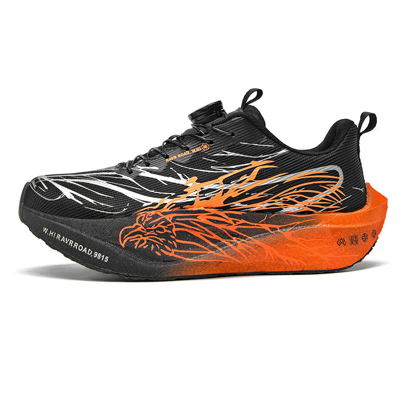 Casual Luminous Double Mesh Thickened Rotating Buckle Sports Shoes Parent-Child Real Carbon Plate Soft Sole Rebound Lightweight Comfortable Running Shoes