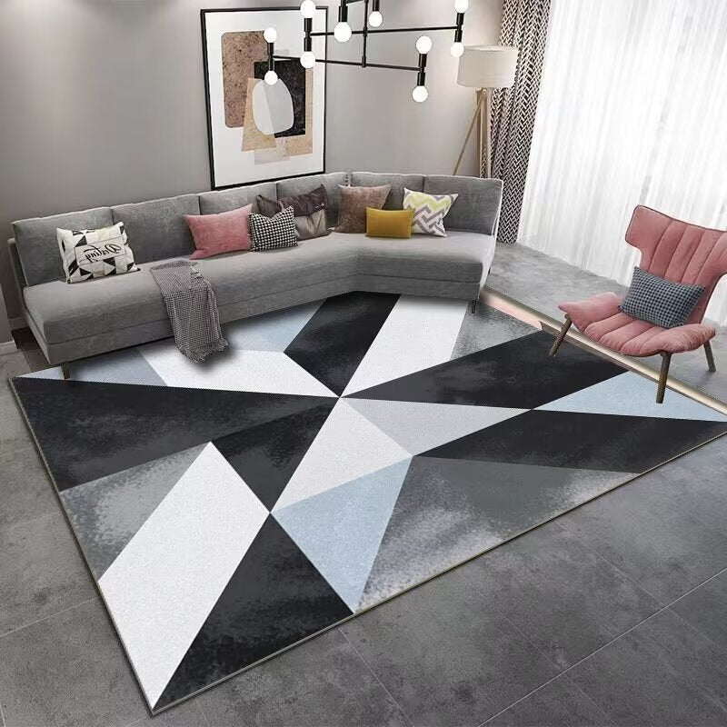 High-End Living Room Sofa Coffee Table Rug Light Luxury New Chinese Style Nordic Simple Modern Abstract Bedroom Full Carpet