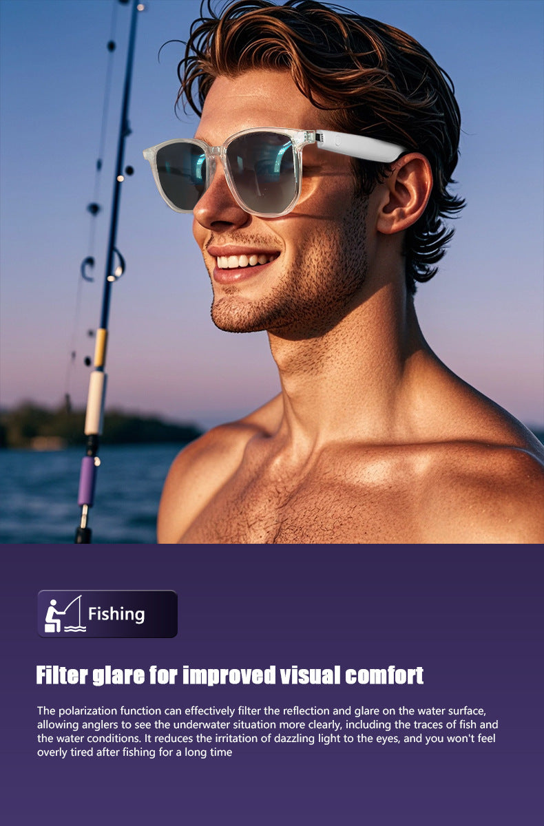 【AI Translation】Smart Translation Glasses Sunglasses Bluetooth Glasses Polarized UV Protection Blue Light Listening to Music Calling