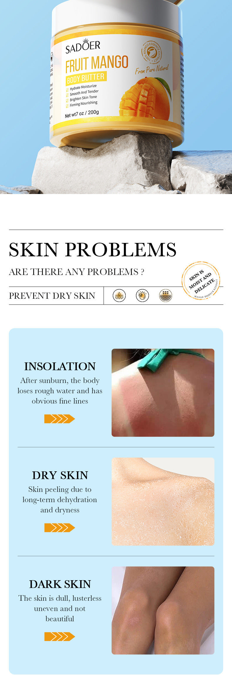 Plant Body Lotion SADOER Avocado Moisturizing Rose Butter Body Lotion  Wholesale
