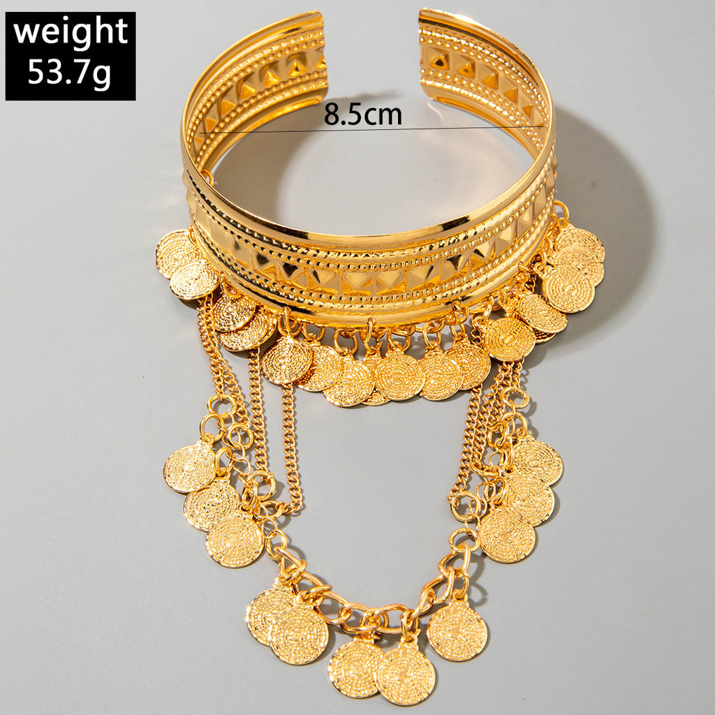 European and American Western Cowboy Style Metal Tassel Armband arm chain Dunhuang Chain Retro Arm Bracelet Wholesale