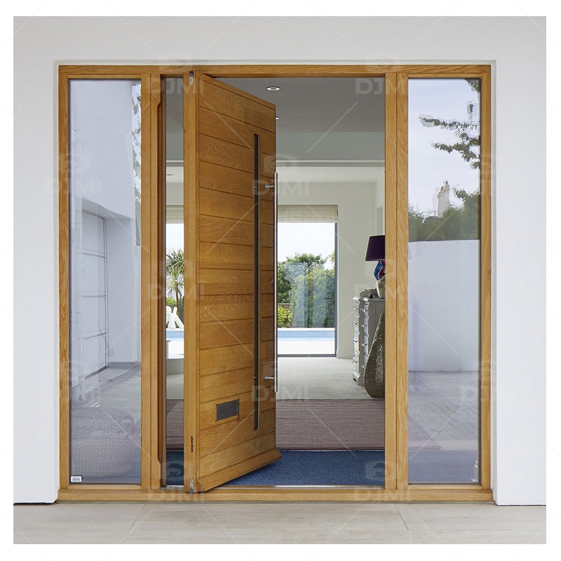 DJMI Newest High Quality Solid Wood Pivot Entry Door US Villa Customizable