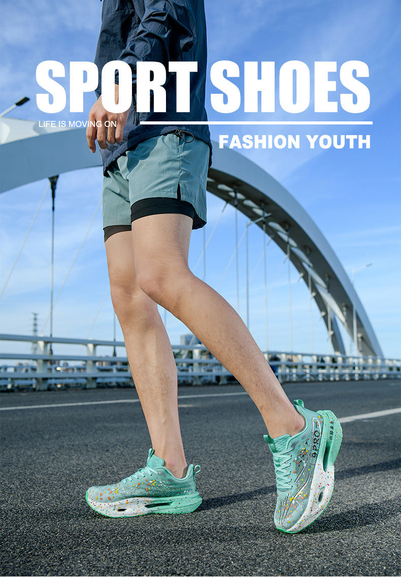 Autumn New Red Rabbit9Fluorescent Parent-Child Comfortable Sports Shoes High Elasticity Really Soft Sole Carbon Plate Wear-Resistant Running