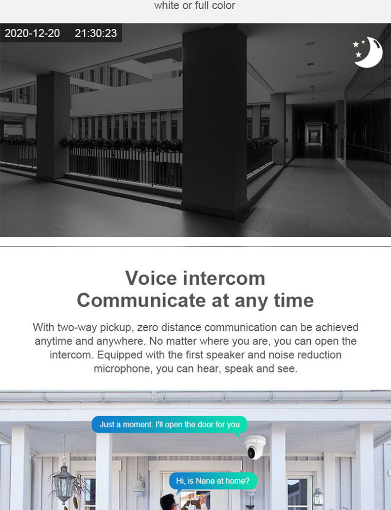 360Panoramic View WiFi Dome Camera V380Conch Wireless Camera Monitor HD Wide Angle