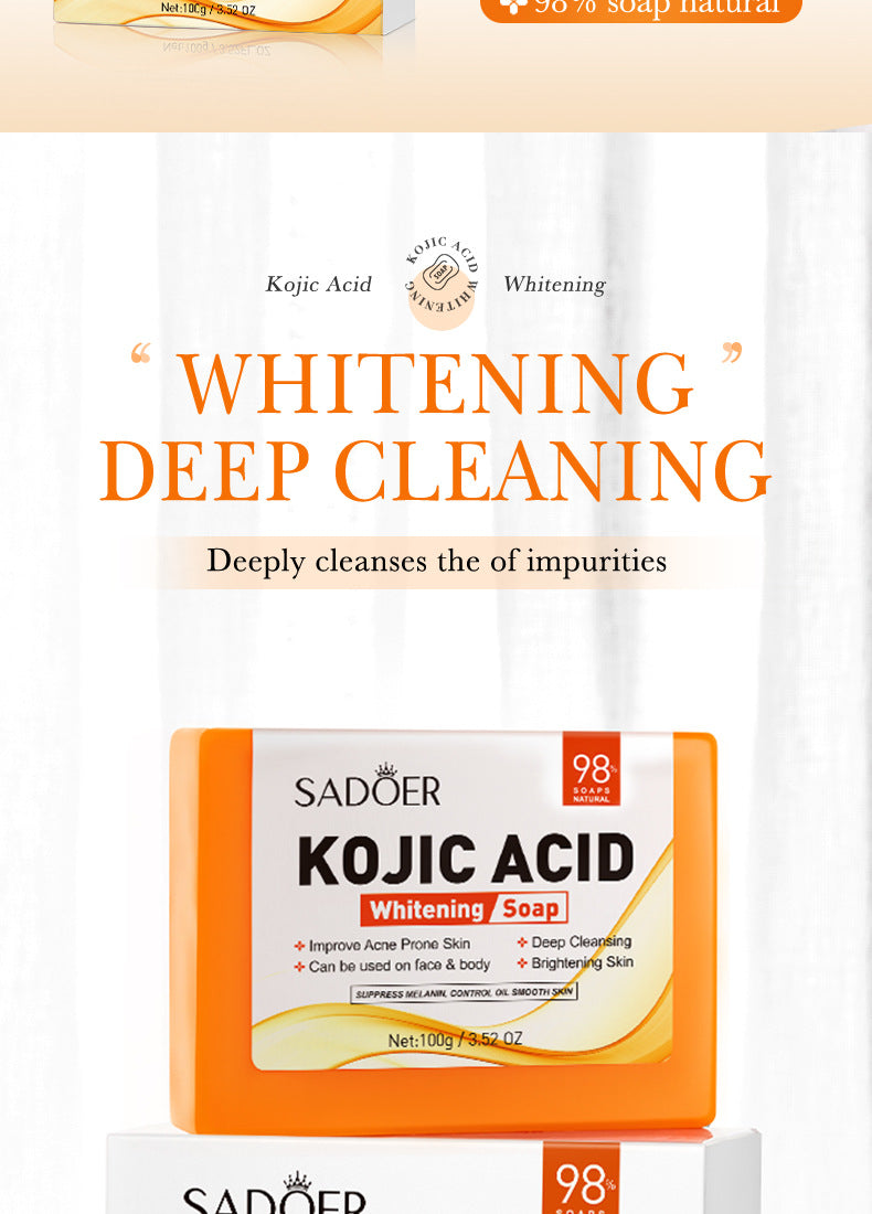 Kojic Acid Whitening Soap100g SADOER Clean Bathing Facial Soap Handmade Soap  Wholesale