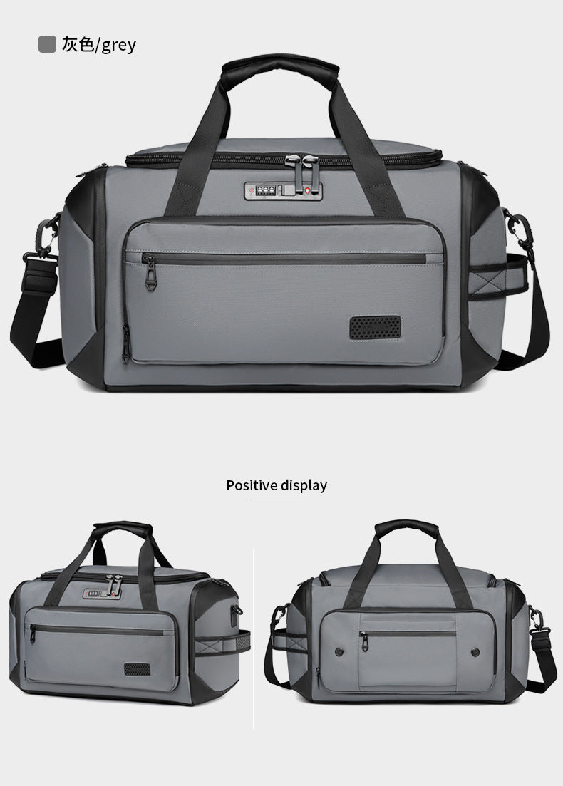 OZUKO Travel Bag Fitness Handbag Large Capacity Dry Wet Separation Can Be Inserted Into The Trolley Short Distance Business Trip Sports Men's Bag