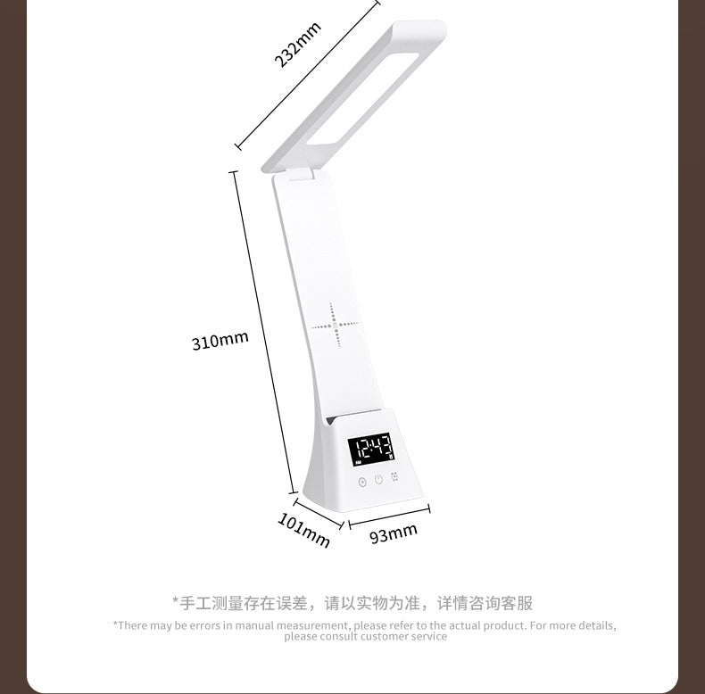 Desk Lamp for Students with Clock Alarm Creative Desktop Reading Lamp Dimmable Color Adjustable Student Dormitory Lamp