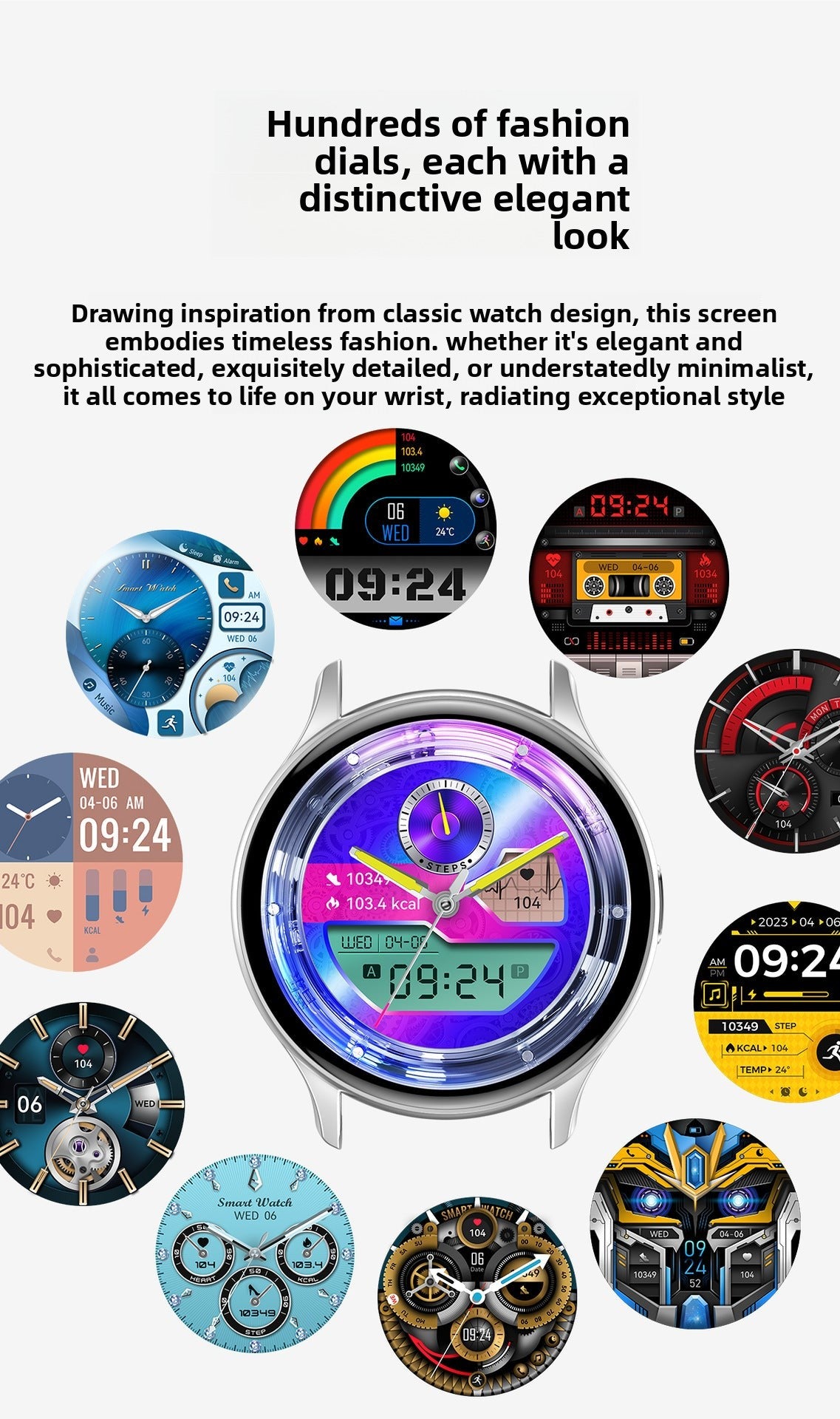HK89Watch Bluetooth Message Call Heart Rate Monitoring Exercise Blood Oxygen AMOLED Multi-Dial Switching Smart