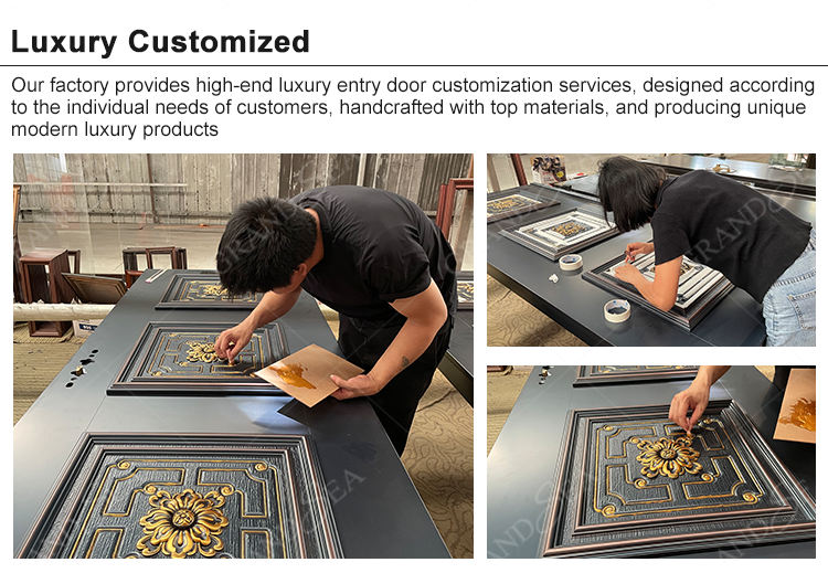 Customized Home Front Exterior Main Entry Steel Security Doors for House