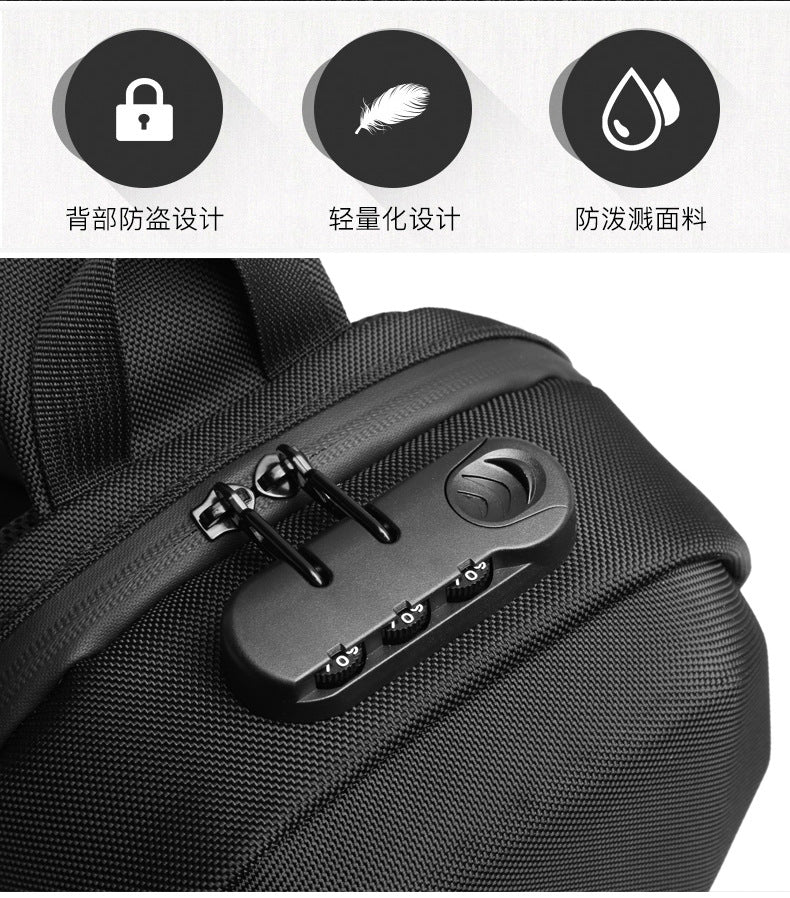 OZUKO Hard Shell Chest Bag Men's Crossbody Bag Anti-Theft Waterproof Cycling Outdoor Multi-Functional Sports Shoulder Bag